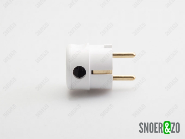 Stekker wit gat onder met randaarde en penaarde