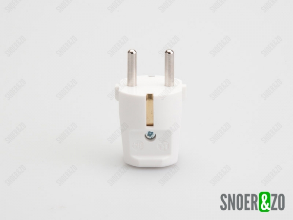 Stekker bakeliet wit met randaarde