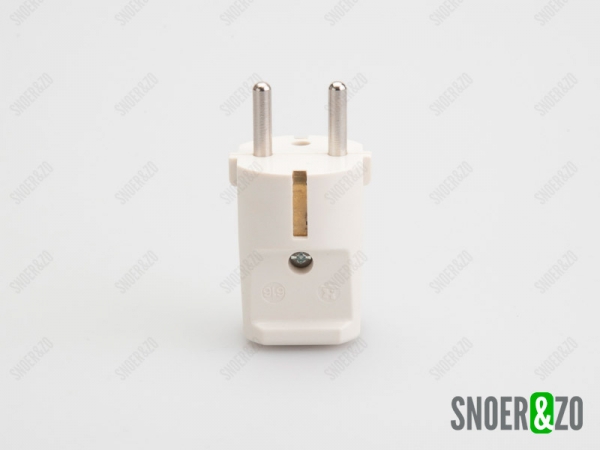 Stekker bakeliet wit met randaarde en penaarde