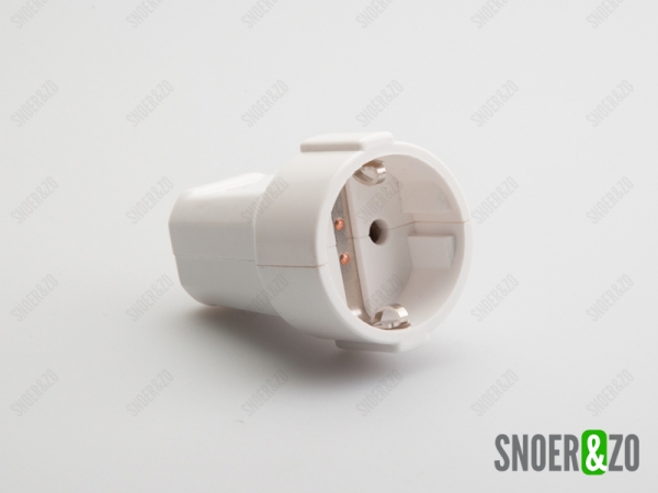 Contra stekker bakeliet wit met randaarde