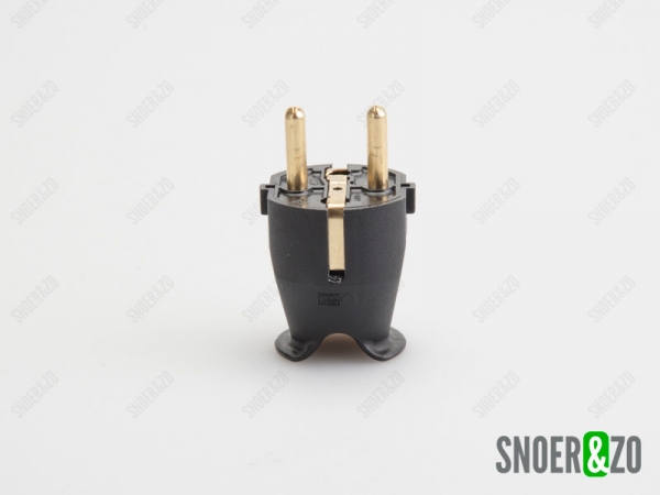 Stekker zwart rond met randaarde en penaarde