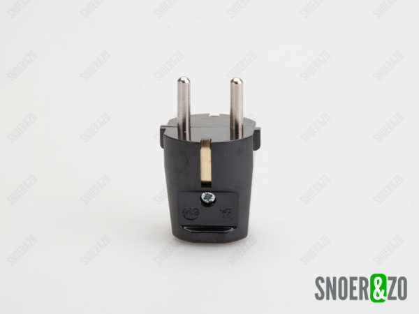 Stekker bakeliet zwart met randaarde