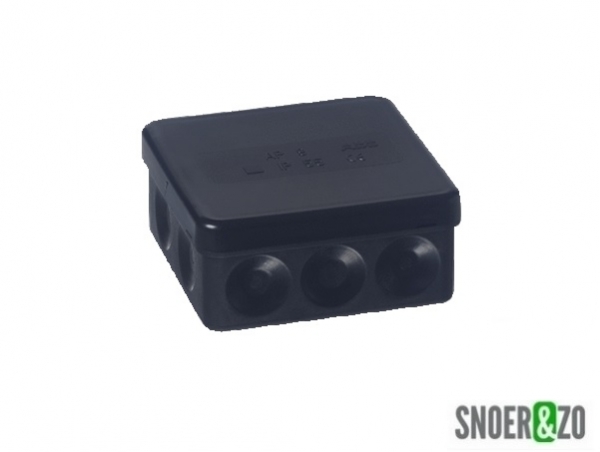 Kabeldoos zwart IP55 86x86x39mm