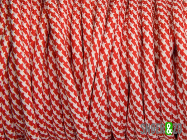Rood-wit stofsnoer mix