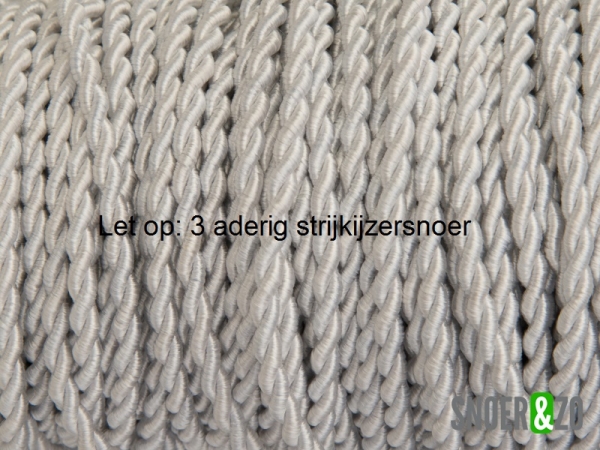 Gedraaid stofsnoer wit 3 aderig