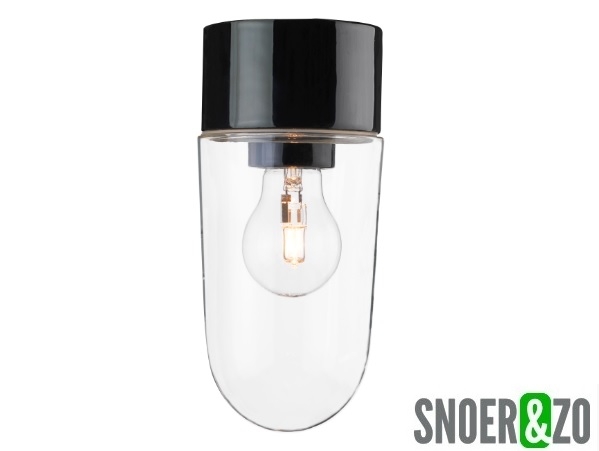 Ifö Electric plafondlamp porselein zwart helder puntglas