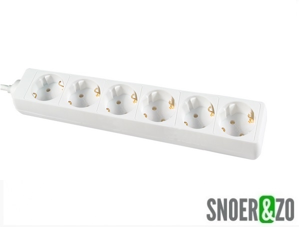 Tafelcontactdoos 6 voudig 5 mtr