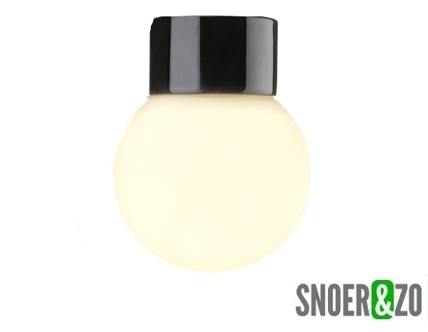 Ifö Electric plafondlamp porselein zwart bol opaal glas E27