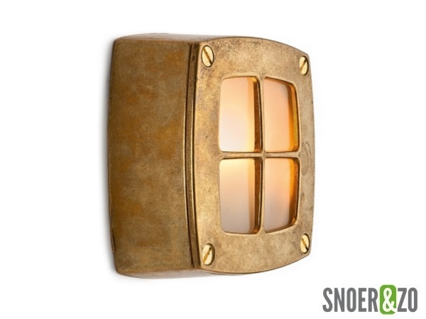 Messing scheepslamp G9 vierkant