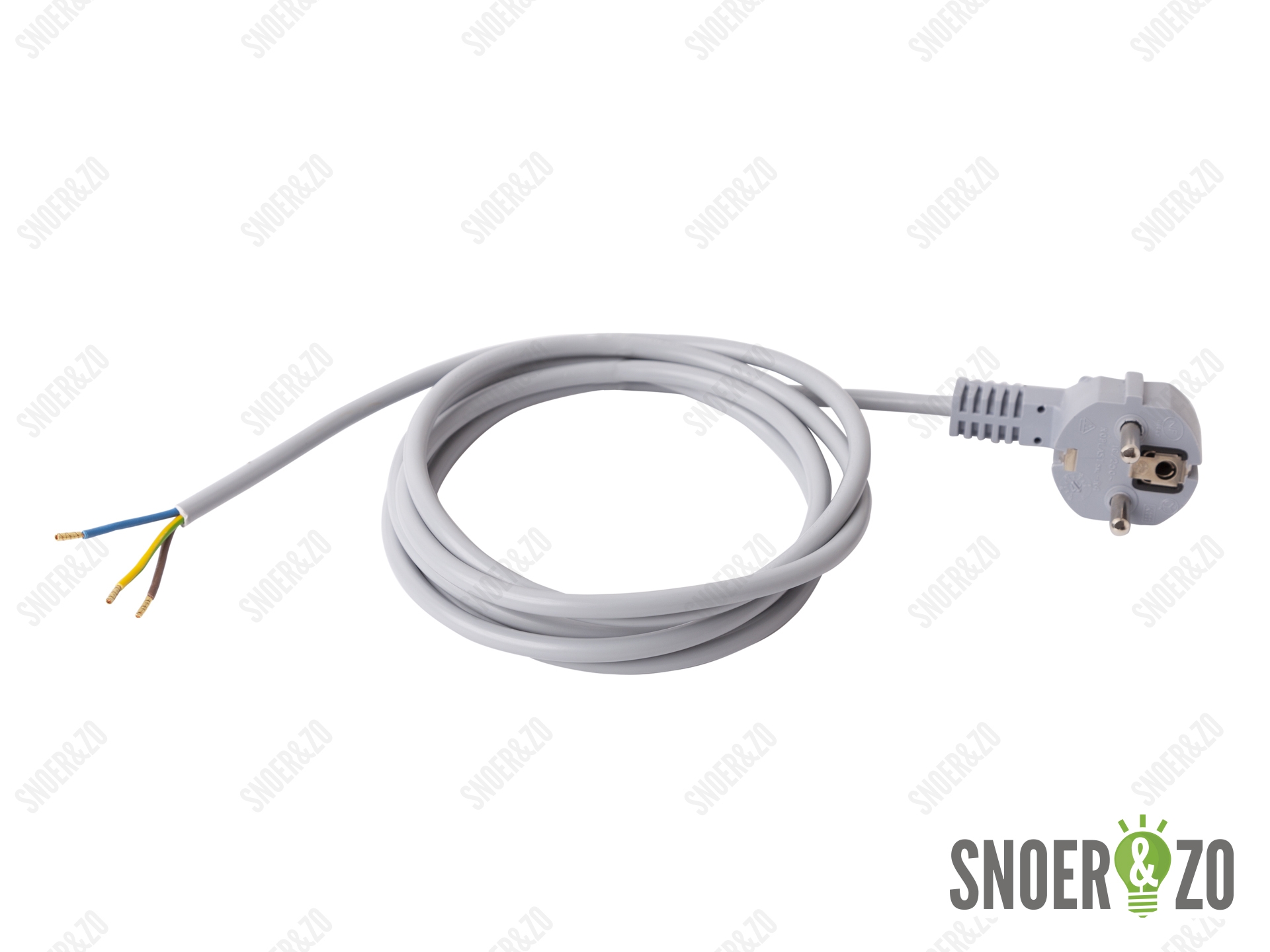 Aansluitsnoer grijs 3 meter met randaarde