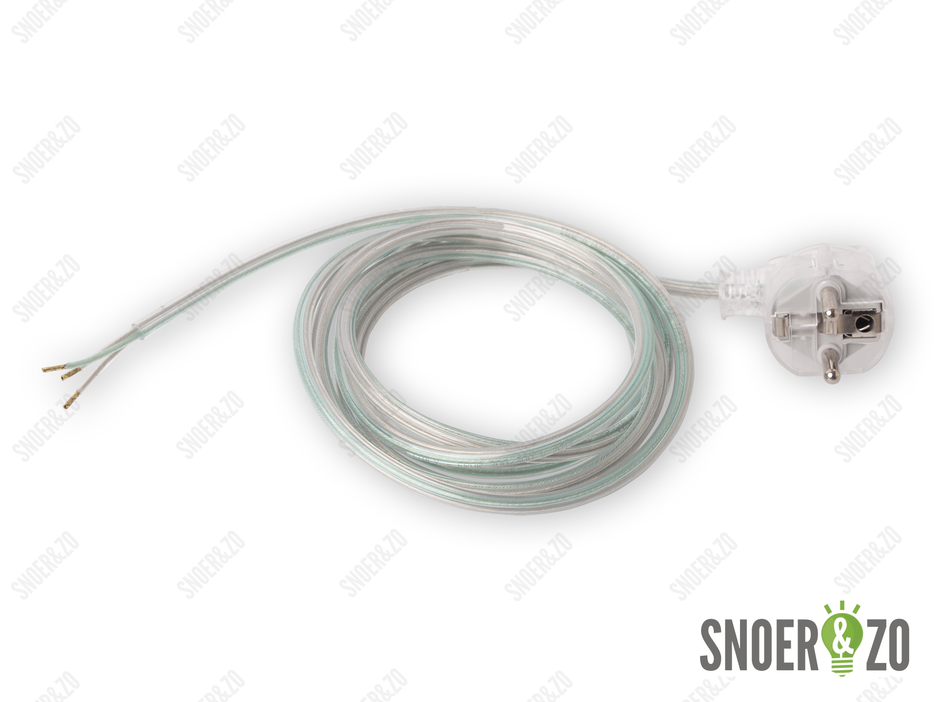 Aansluitsnoer transparant 2 meter met randaarde