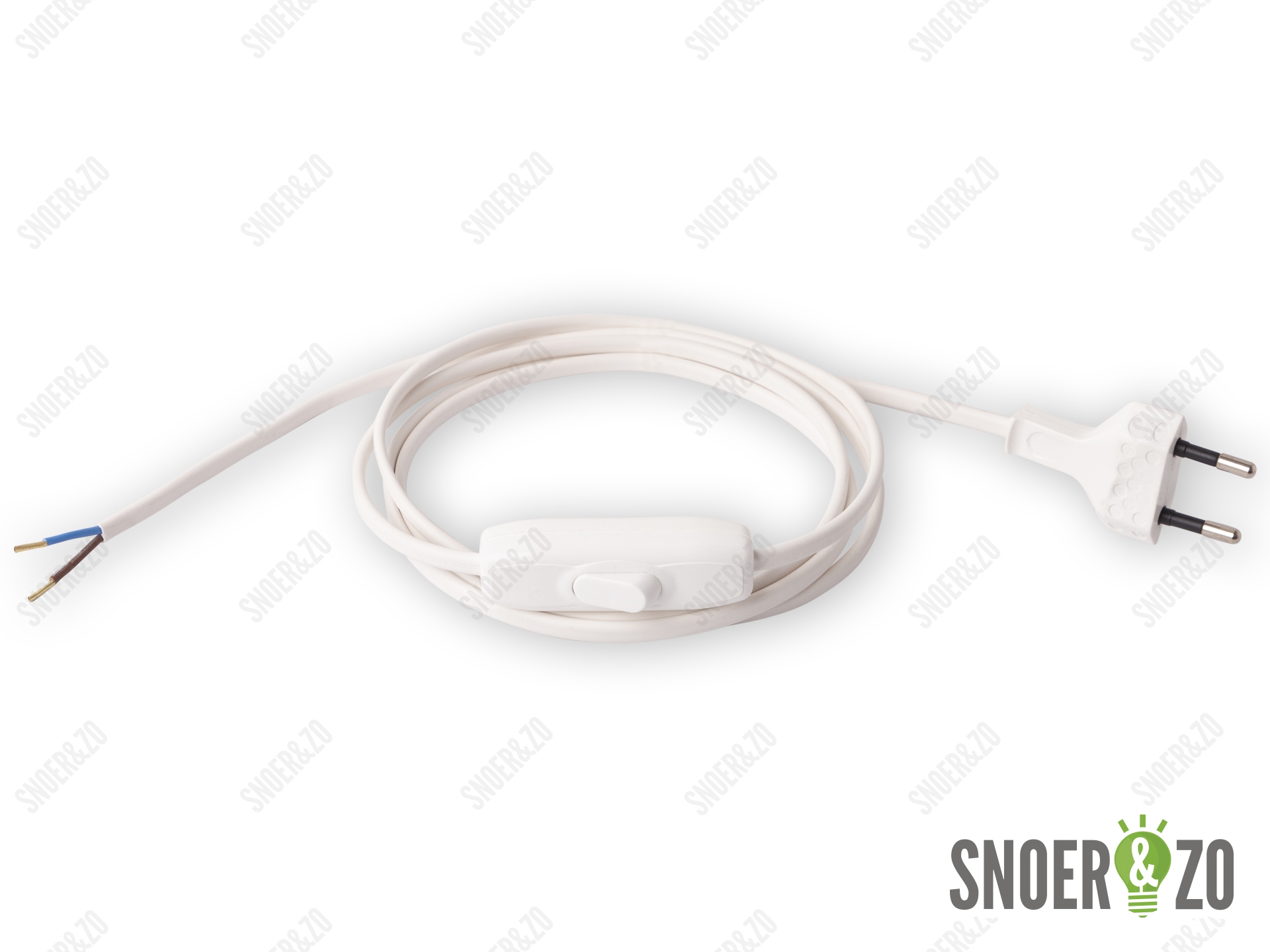 Aansluitsnoer wit 2,0 meter met schakelaar