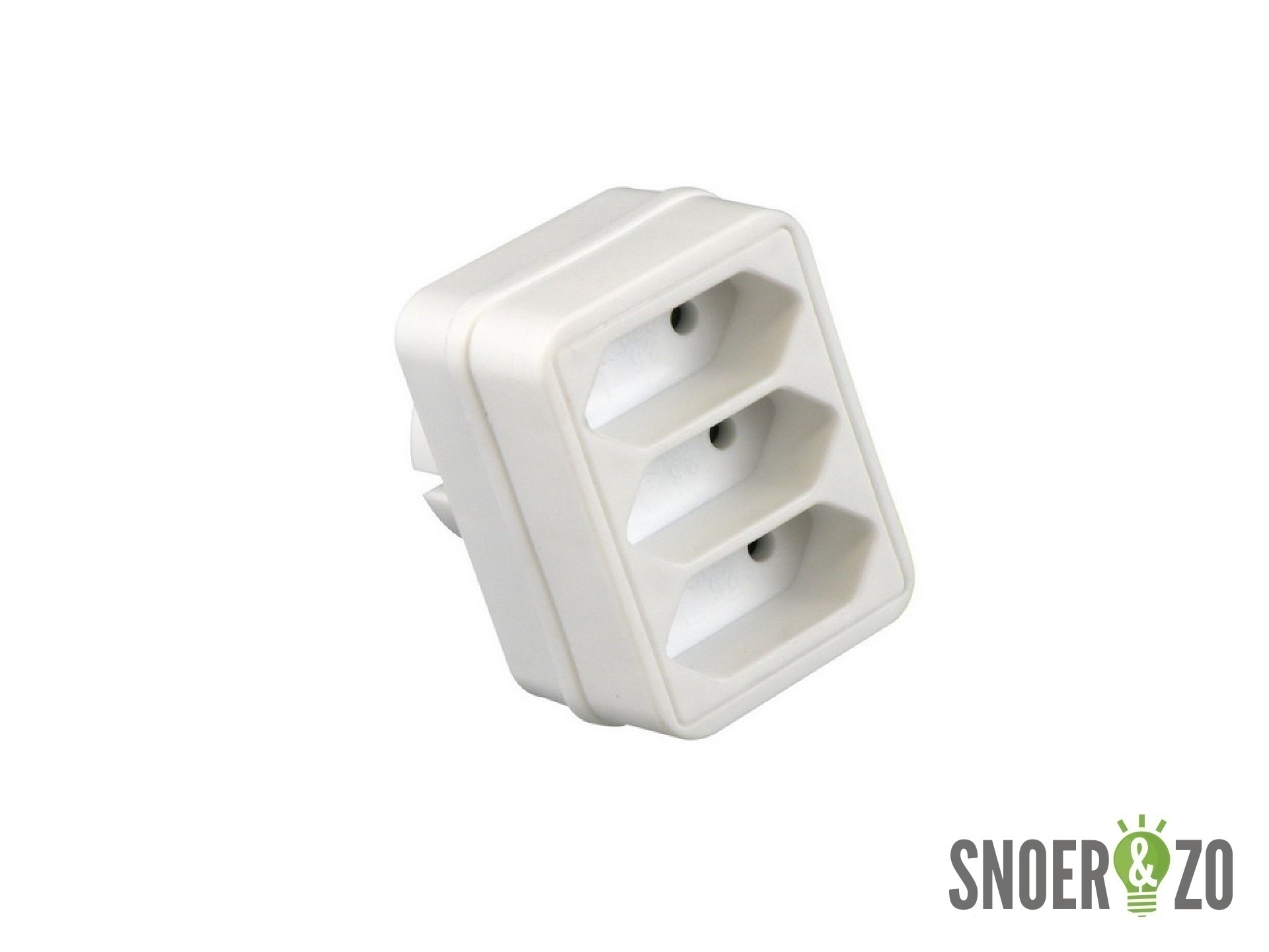 Doorvoerstekker wit 3-voudig