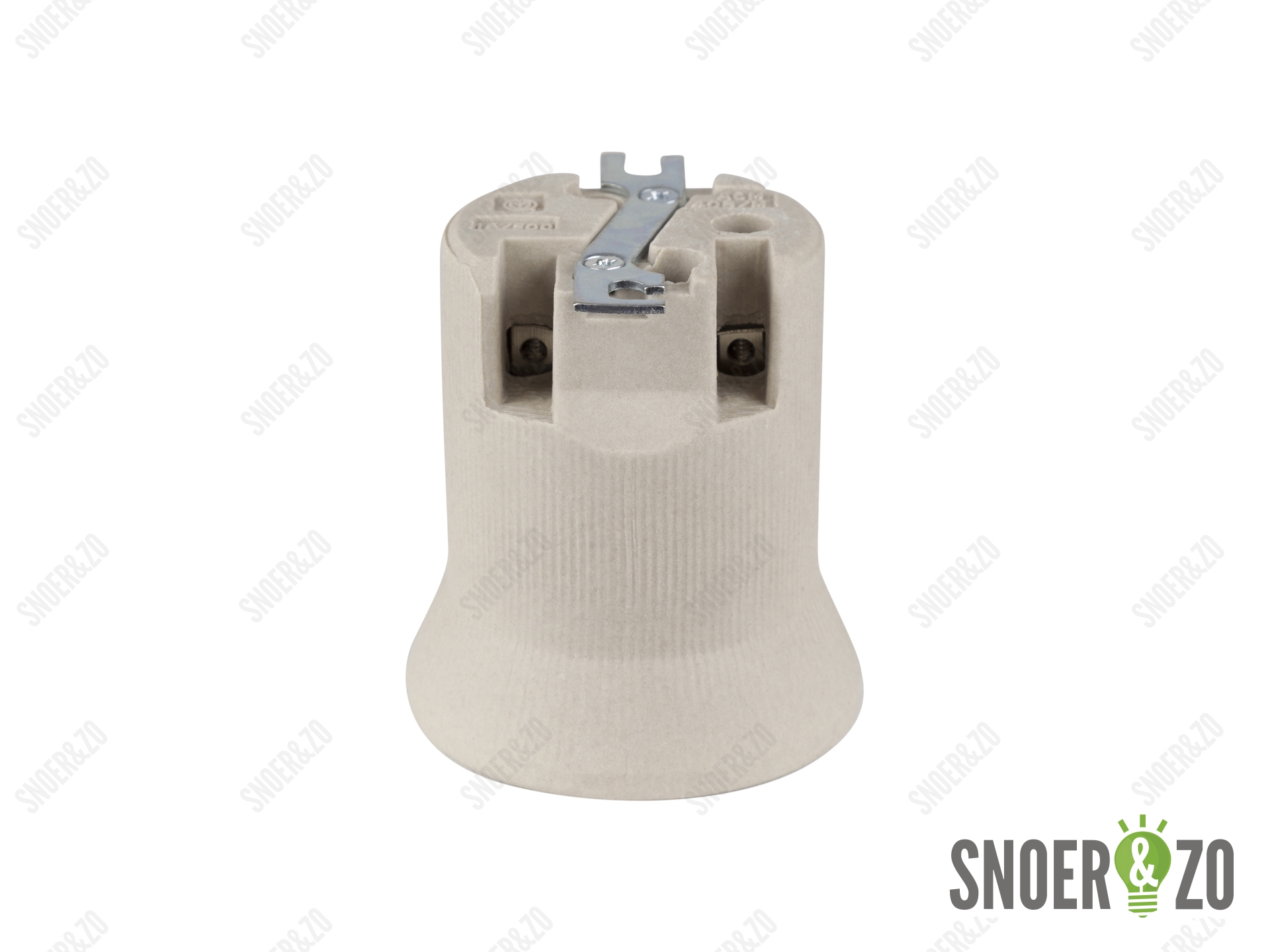 E40 porselein fitting met montagebeugel