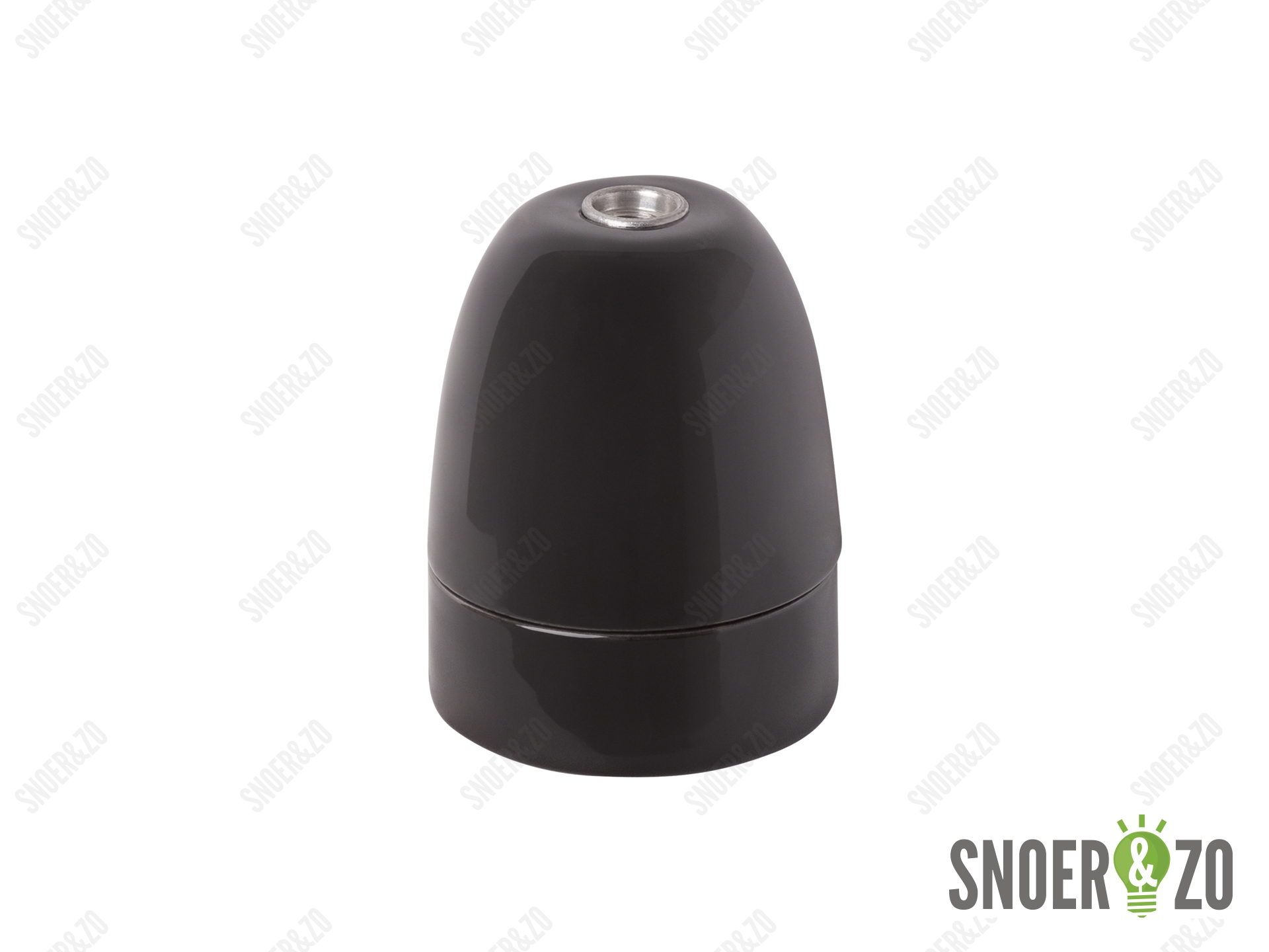 E40 porselein fitting zwart