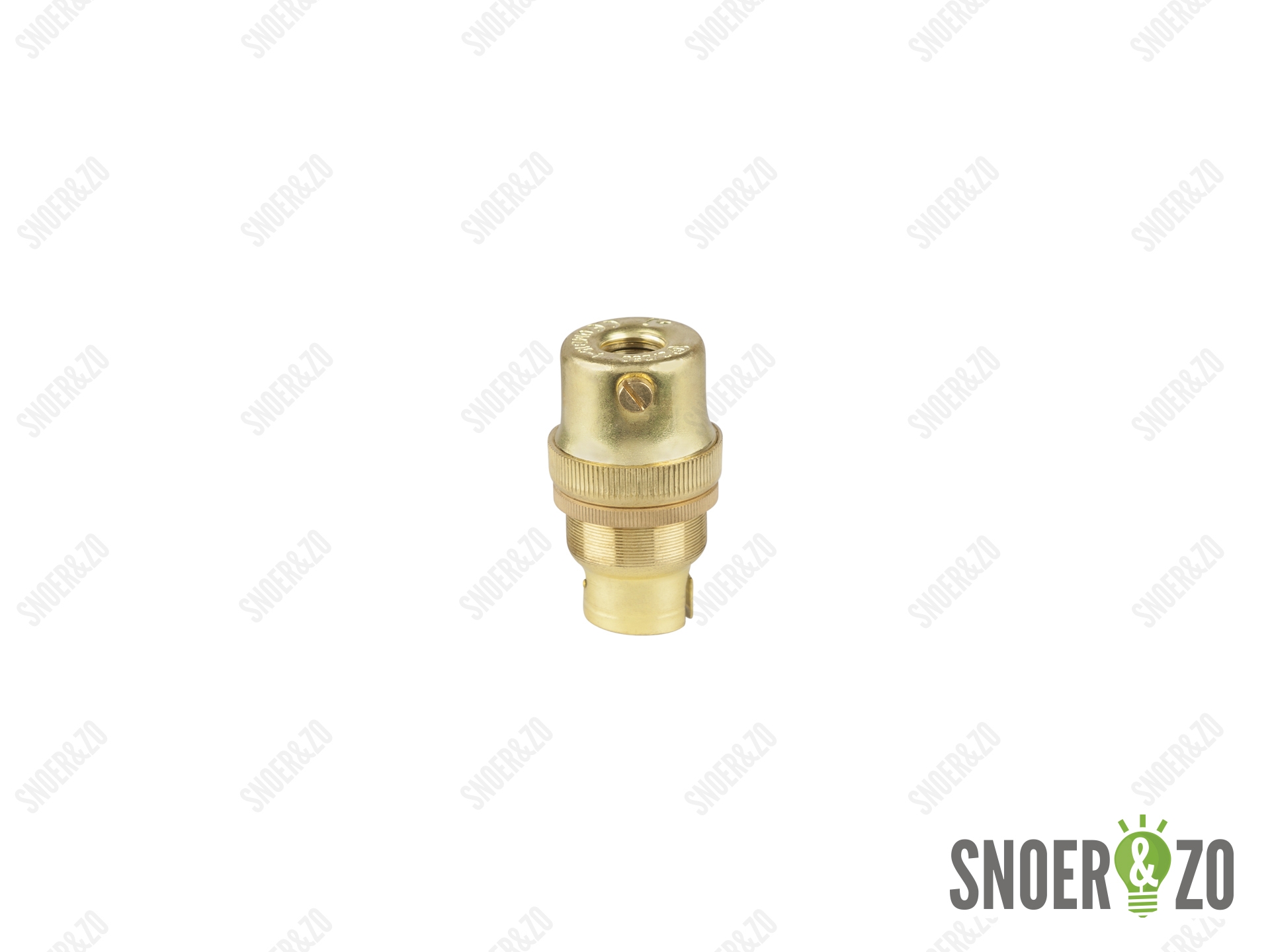 Fitting B15d messing doorlopend met fitting ring