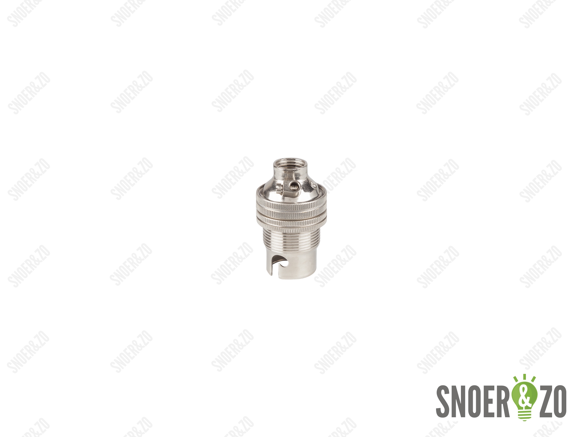 Fitting B15D nikkel doorlopend met aarde aansluiting