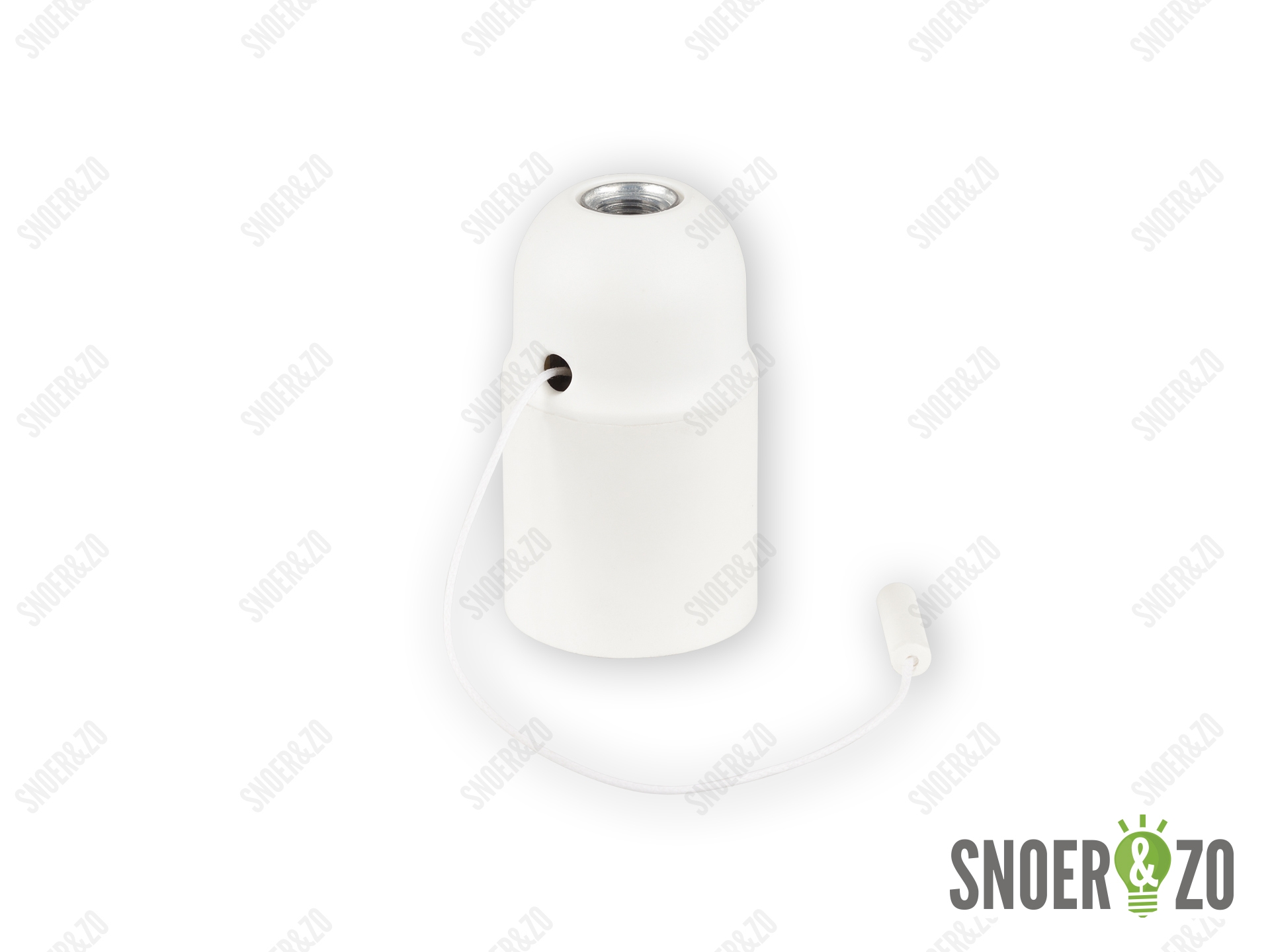 Fitting E27 wit glad met trekschakelaar