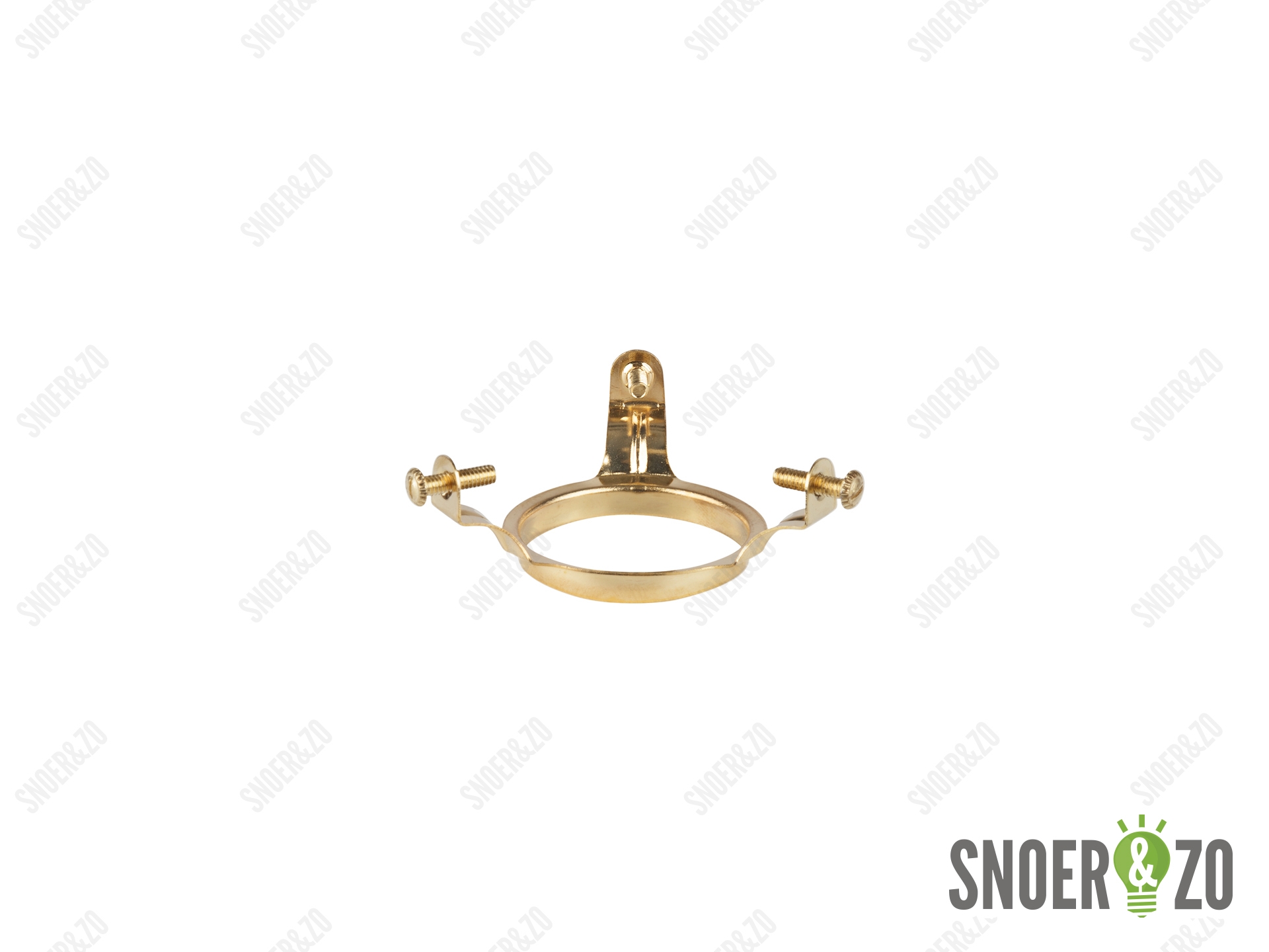 Glasdrager messing kleurig voor E27 metaal fitting met 3 schroeven