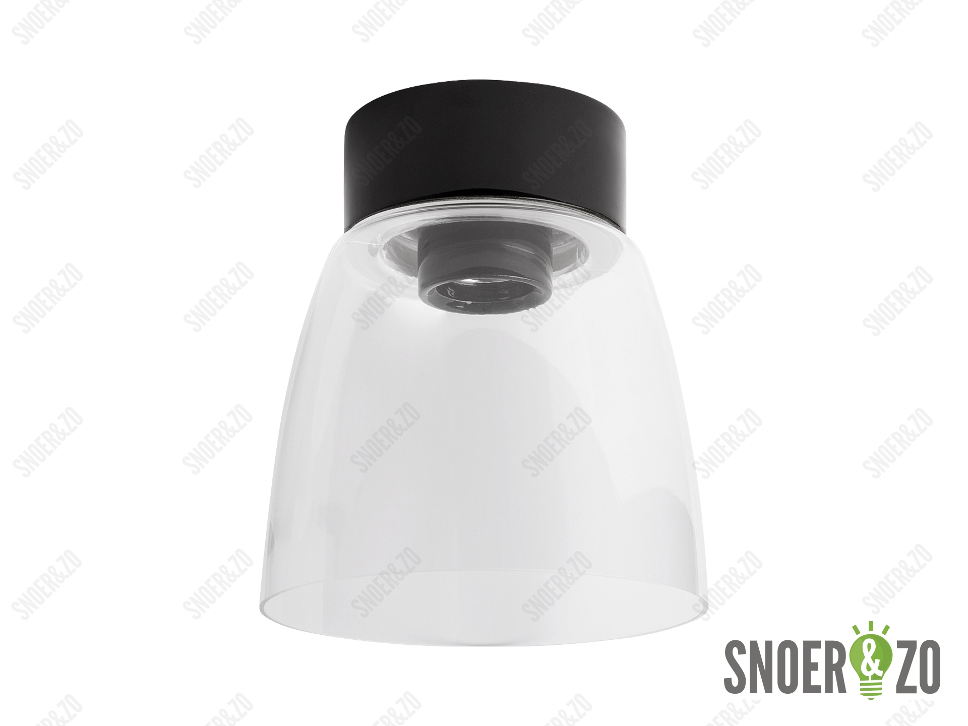 Ifö Electric plafondlamp open klara porselein zwart helder glas E27
