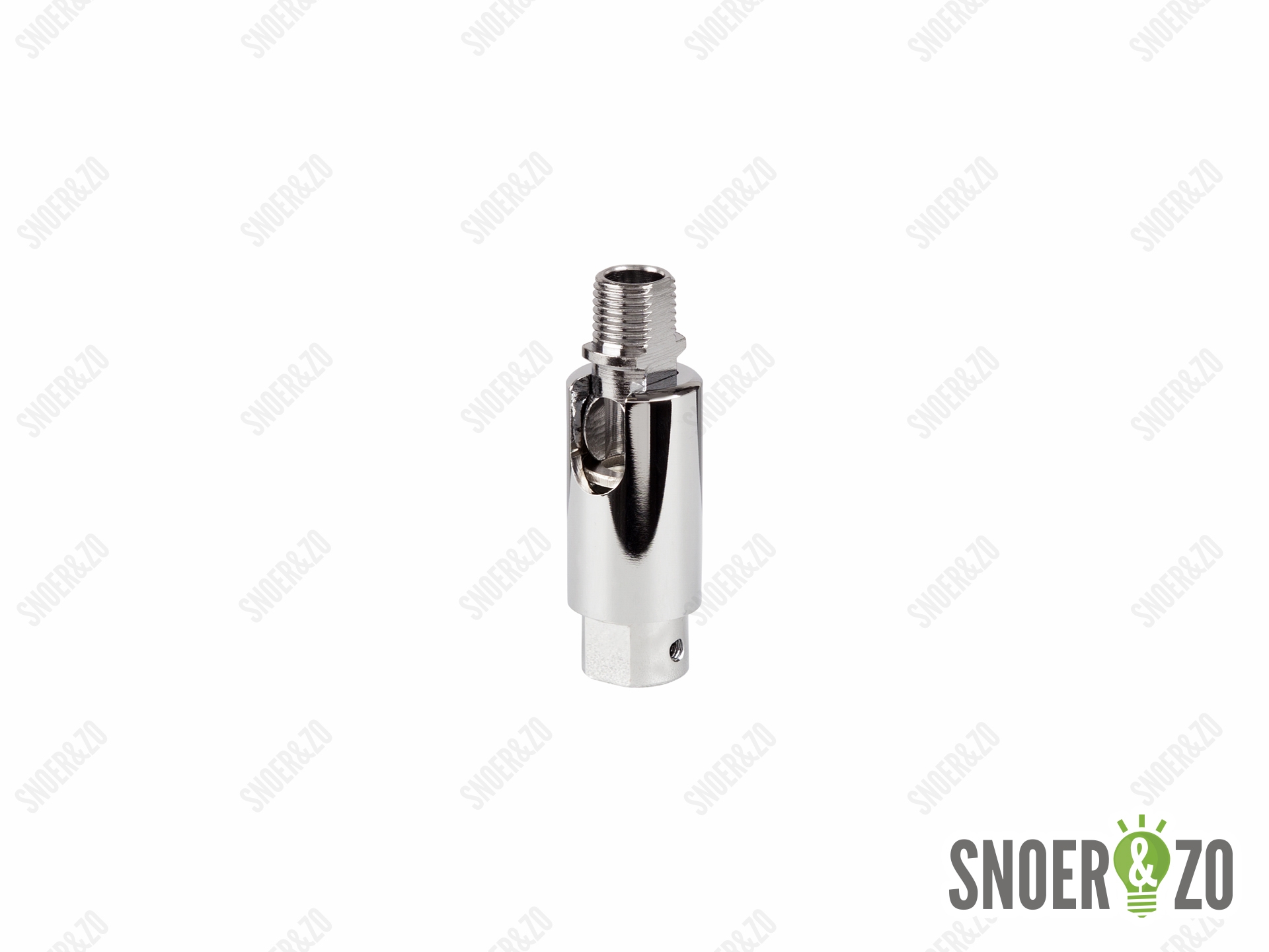 Kniegewricht chroom 90 graden kiepbaar - binnendraad - buitendraad