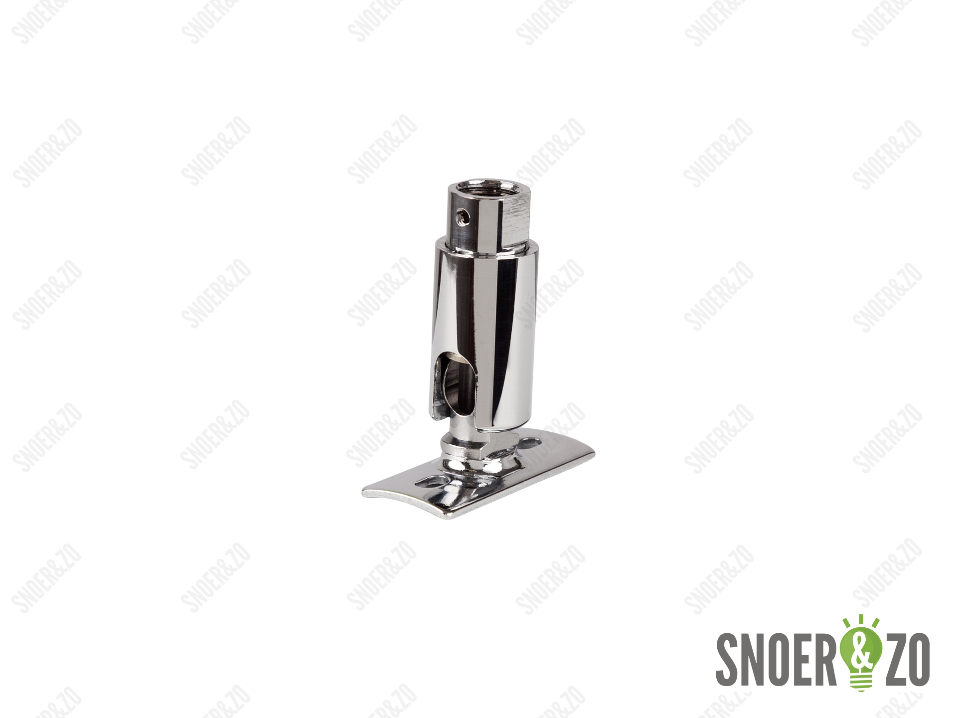 Kniegewricht chroom 90 graden kiepbaar binnendraad met bevestigingsplaat