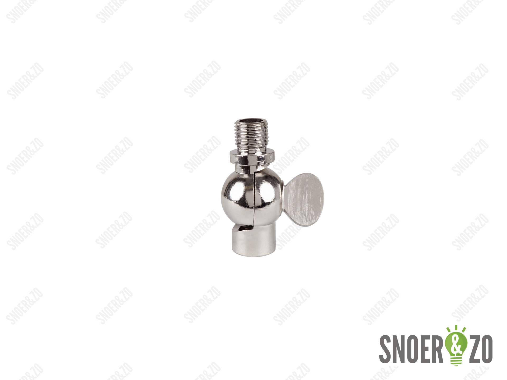 Kniegewricht chroom met vleugelmoer - binnendraad - buitendraad