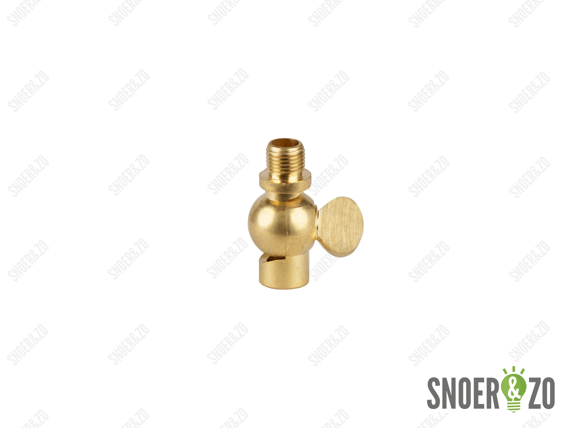 Kniegewricht messing met vleugelmoer - binnendraad - buitendraad