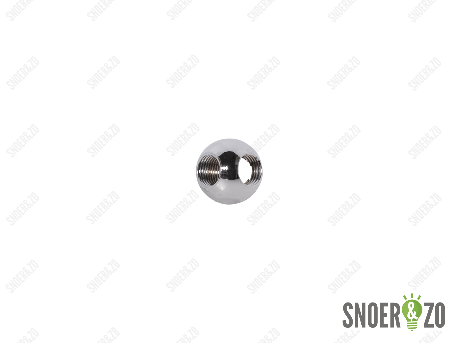 Kogel chroom 20 mm met 3 gaten T binnendraad M10X1