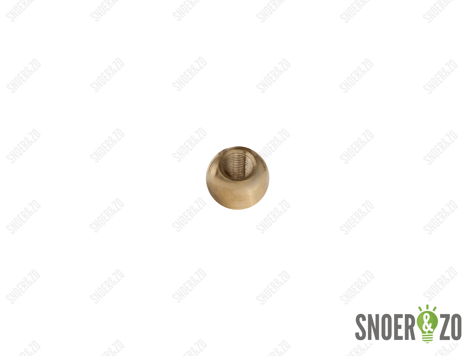 Kogel messing 20 mm met doorlopend gat binnendraad M10X1