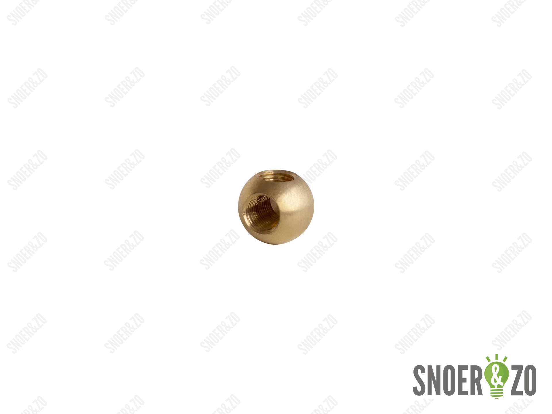 Kogel messing 20 mm met haaks gat binnendraad M10X1