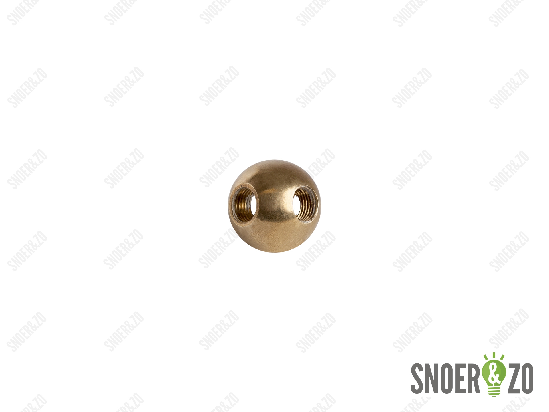 Kogel messing 25 mm met 4 gaten kruis binnendraad M10X1