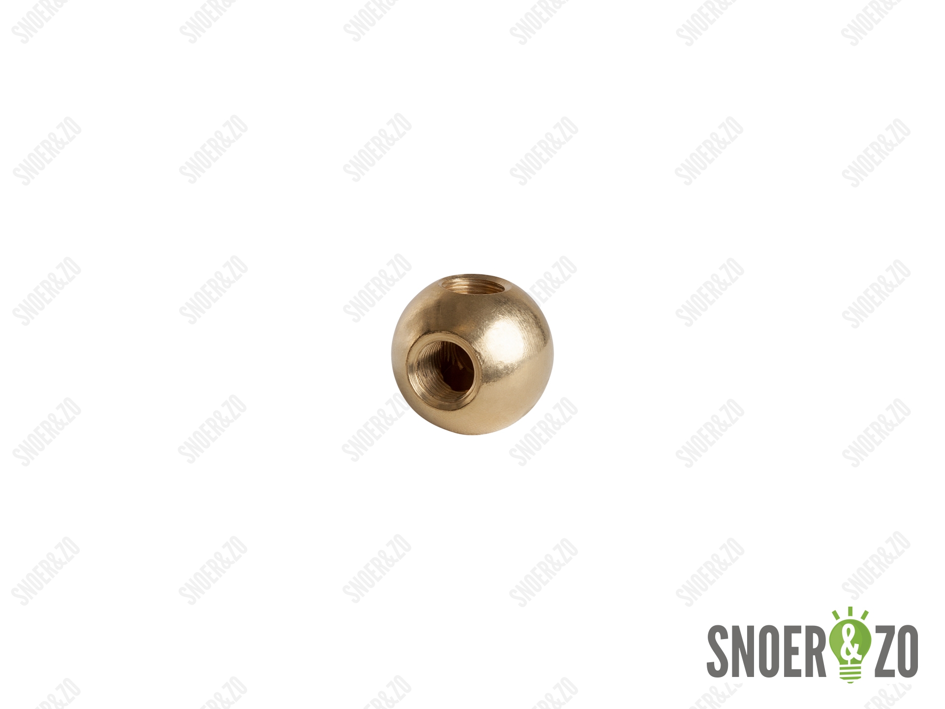 Kogel messing 25 mm met haaks gat binnendraad M10X1