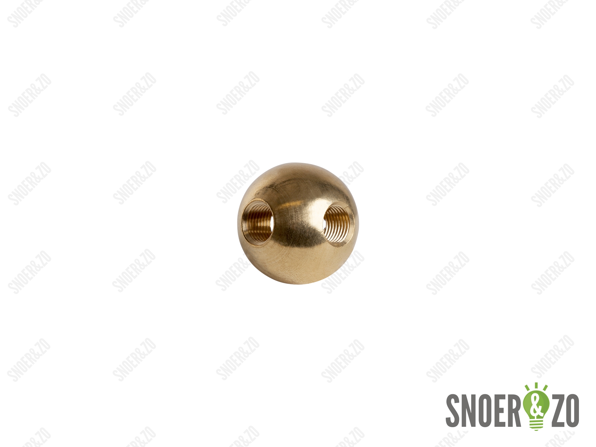 Kogel messing 30 mm met 4 gaten kruis binnendraad M10X1