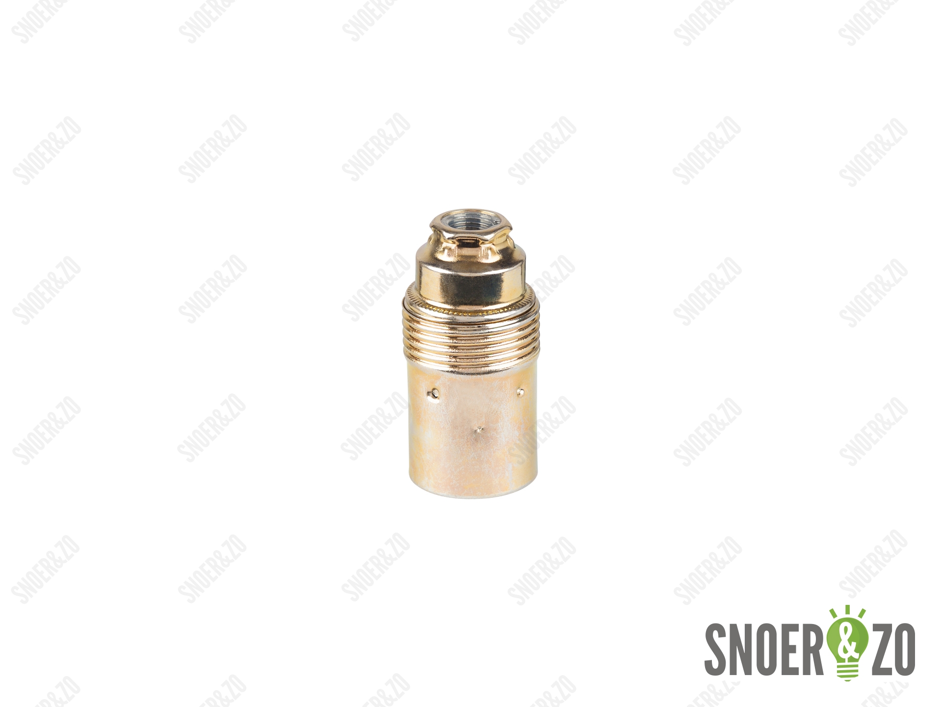 Metalen fitting E14 messing kleur gladde mantel