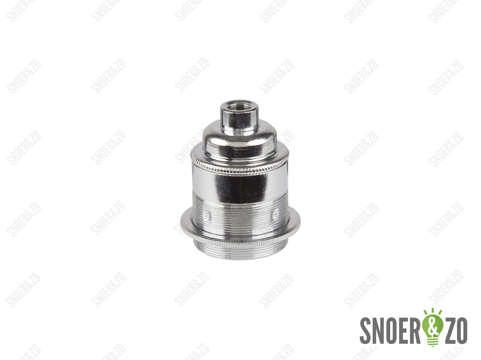 Metalen fitting E27 industrial chroom doorlopende mantel met fittingring