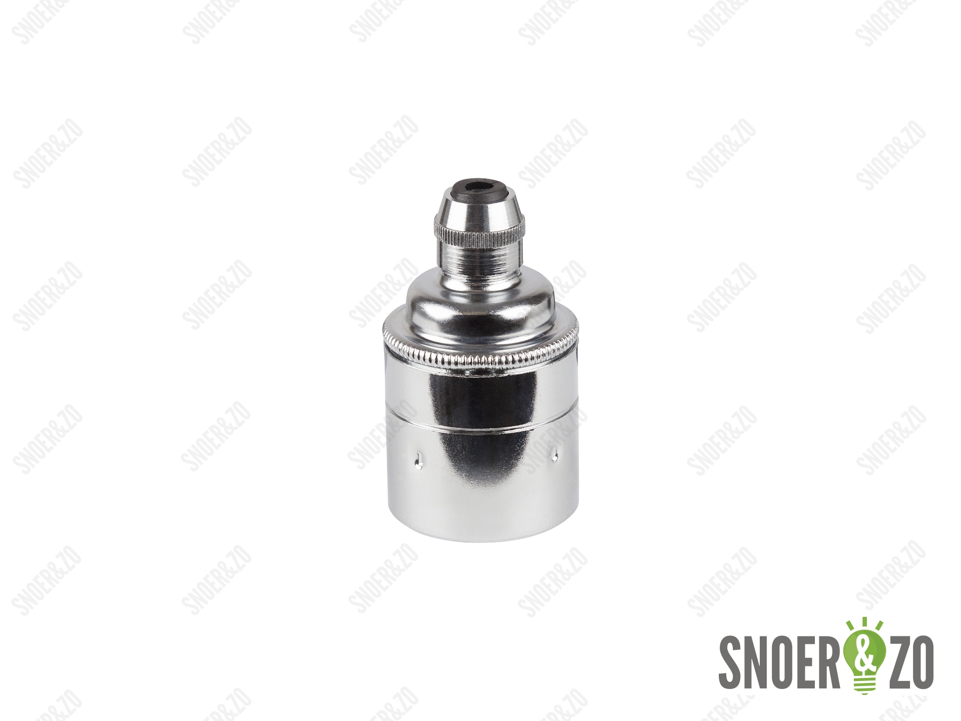 Metalen fitting E27 industrial chroom gladde mantel met vaste trekontlaster