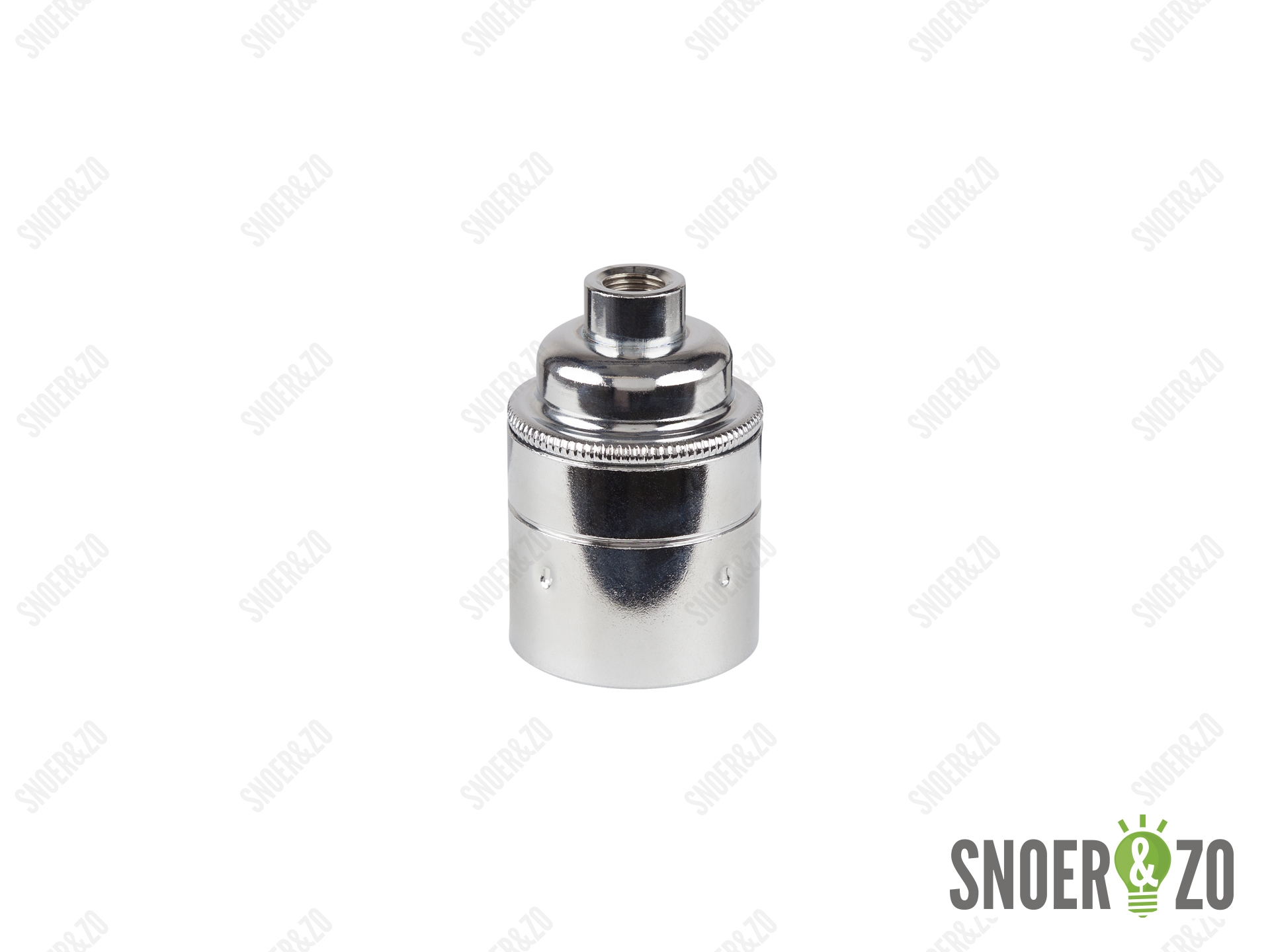 Metalen fitting E27 industrial chroom gladde mantel