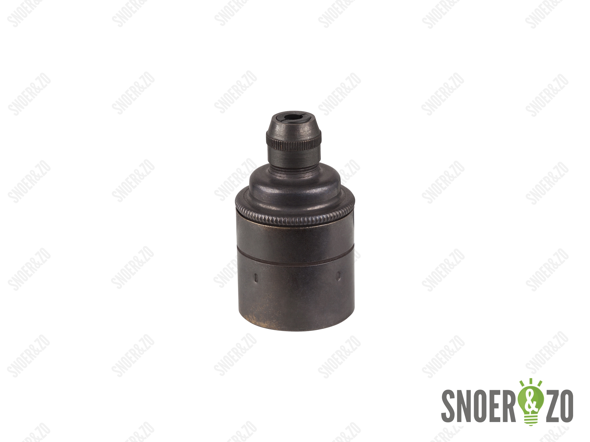 Metalen fitting E27 industrial donker brons met vaste trekontlaster