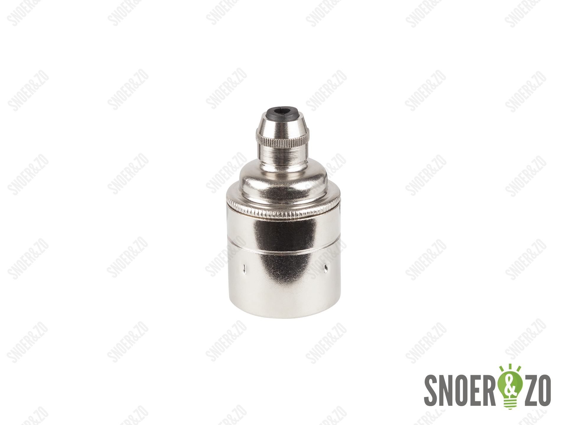 Metalen fitting E27 industrial nikkel gladde mantel met vaste trekontlaster