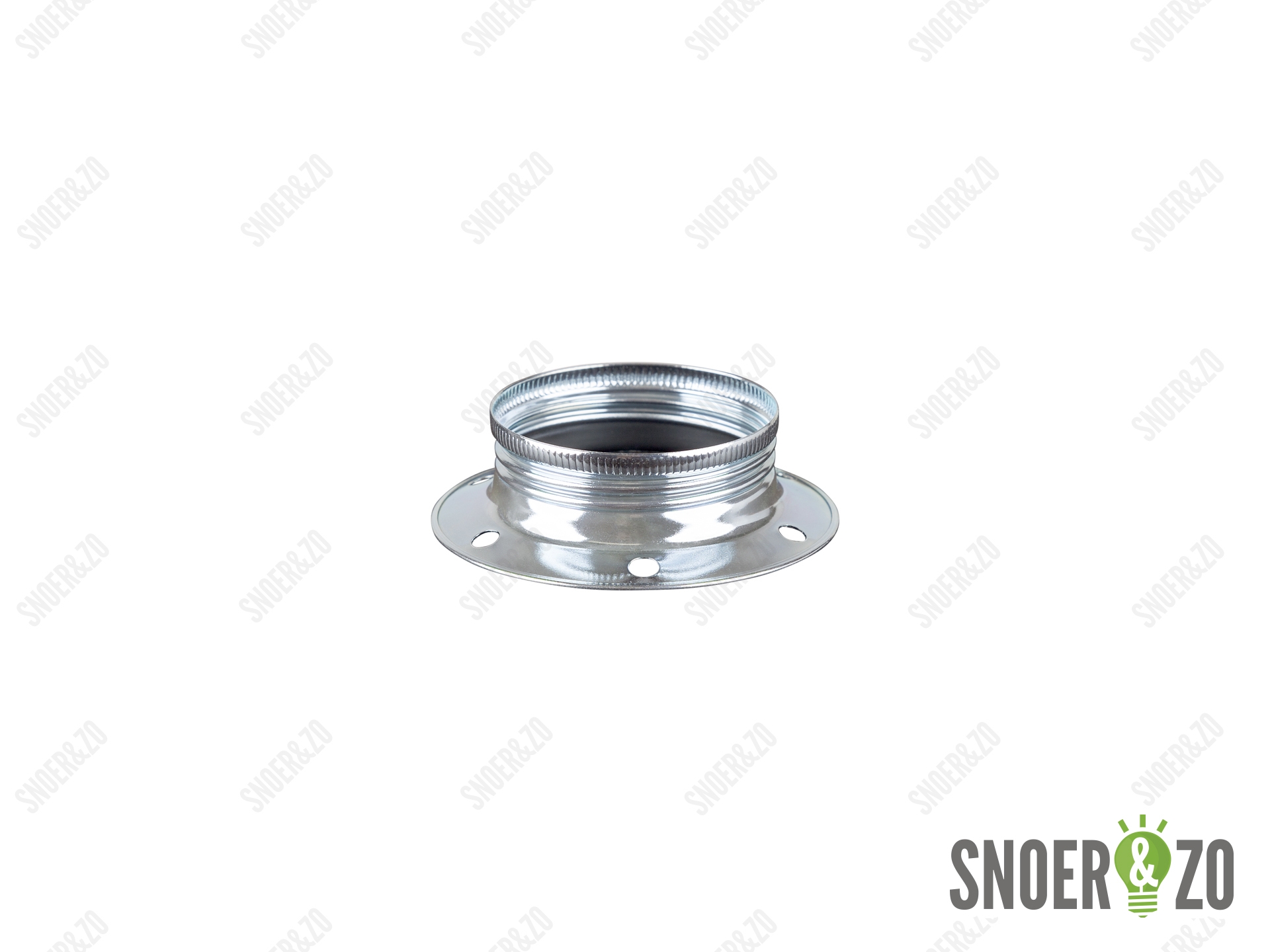 Metalen fitting ring E27 chroom glans breed model