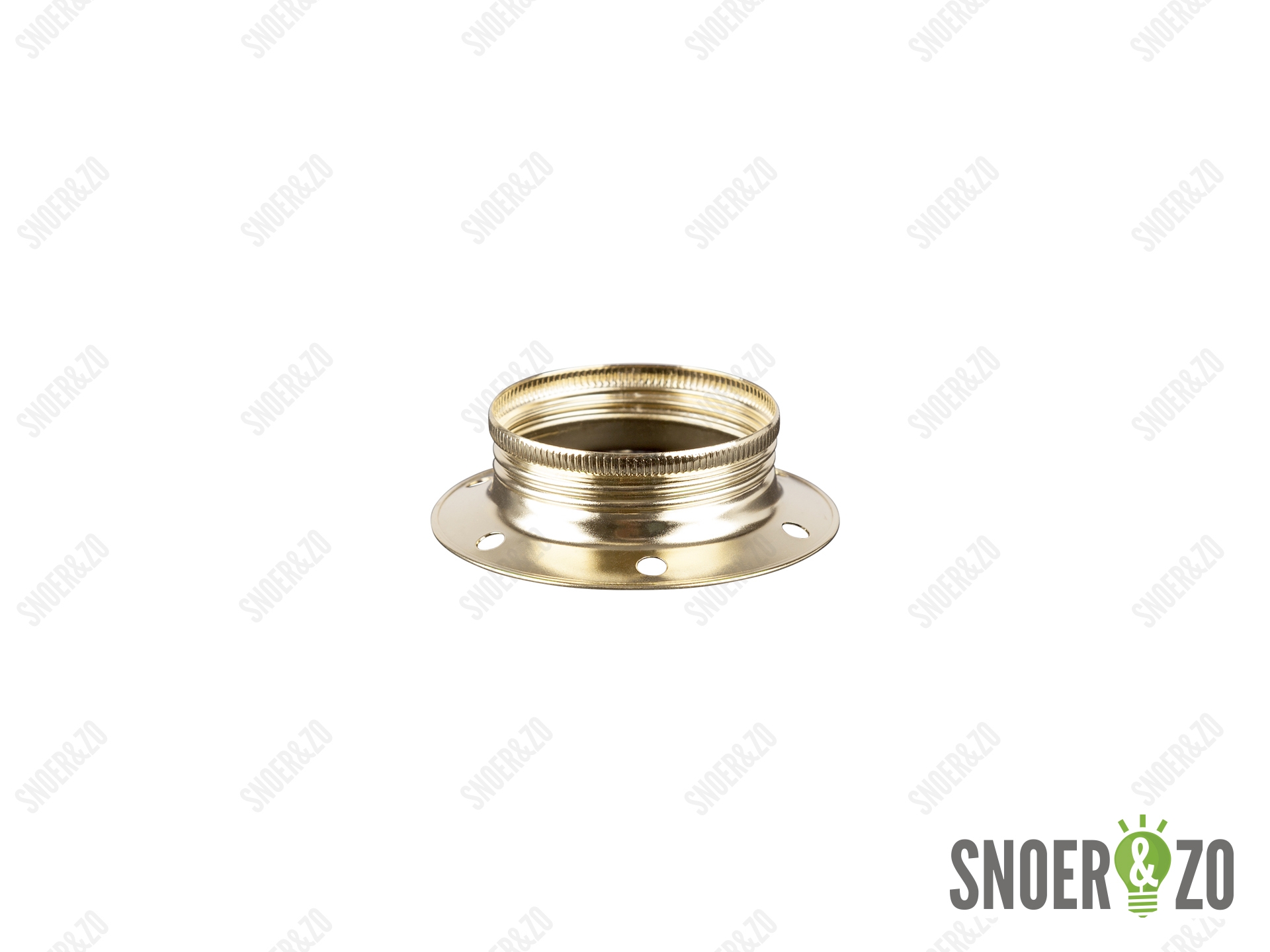 Metalen fitting ring E27 messing glans breed model