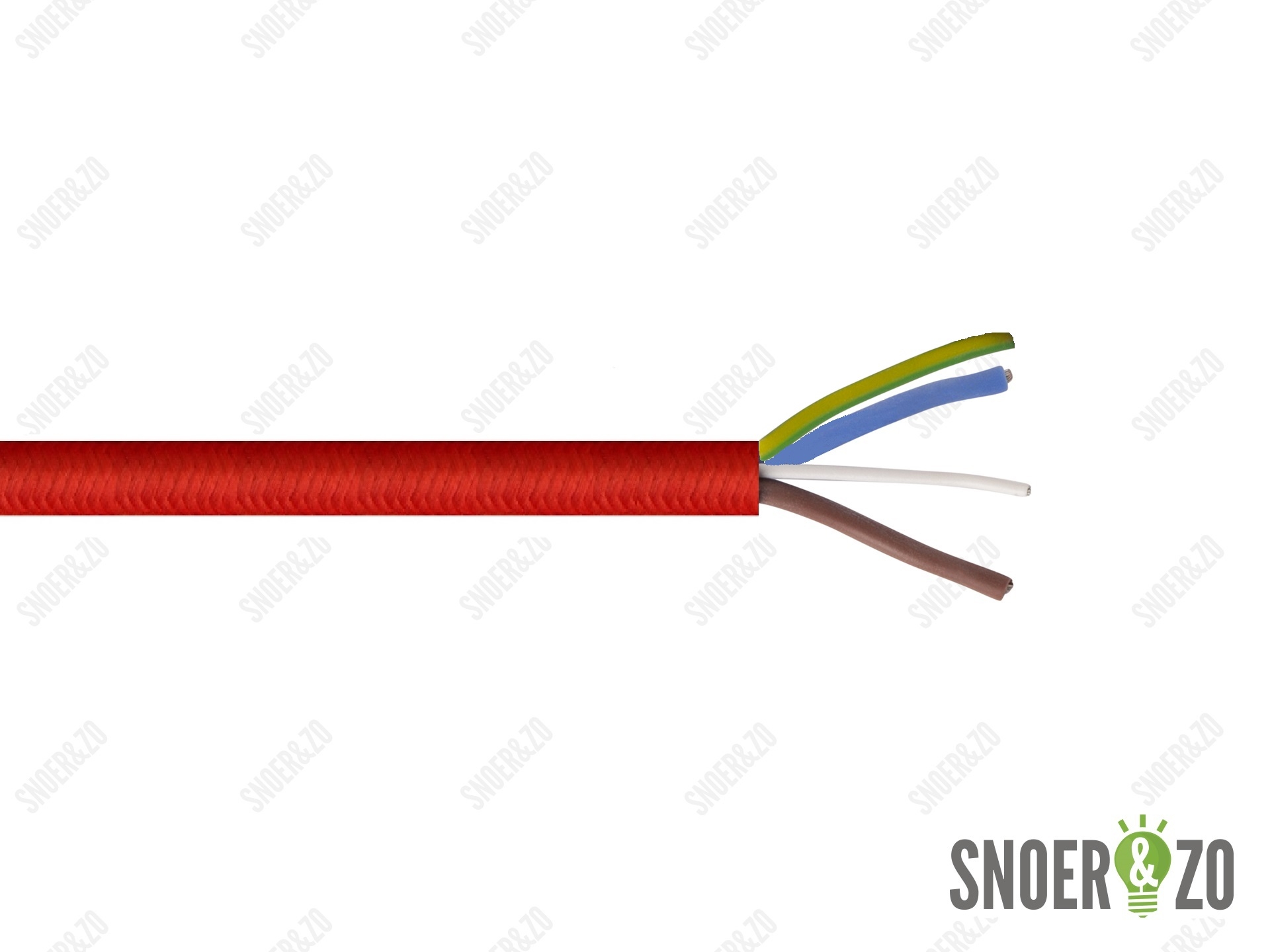 Pendelsnoer met staaldraad rood stof 3x0,75 mm²