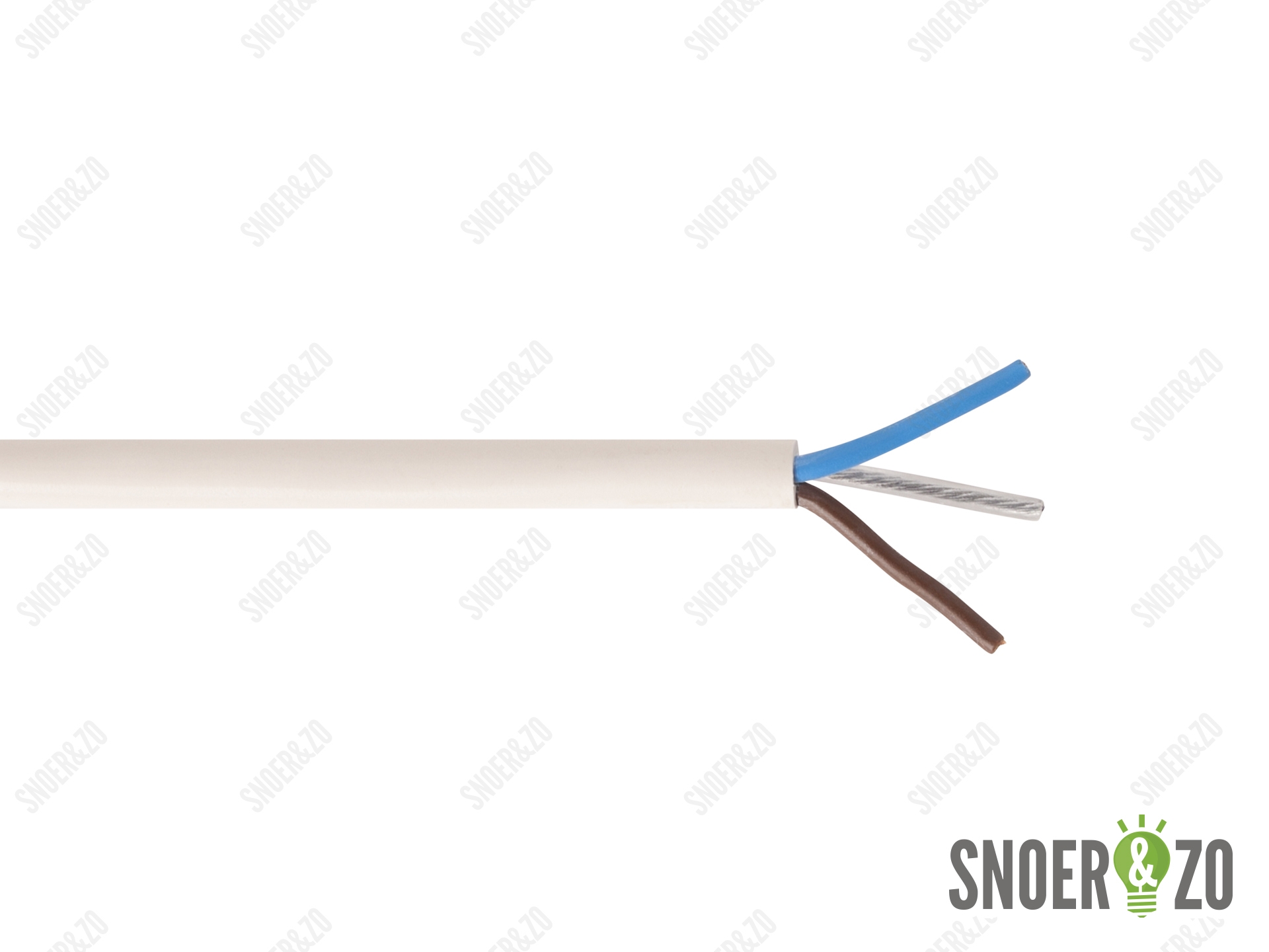 Pendelsnoer met staaldraad wit 2x0,75 mm²