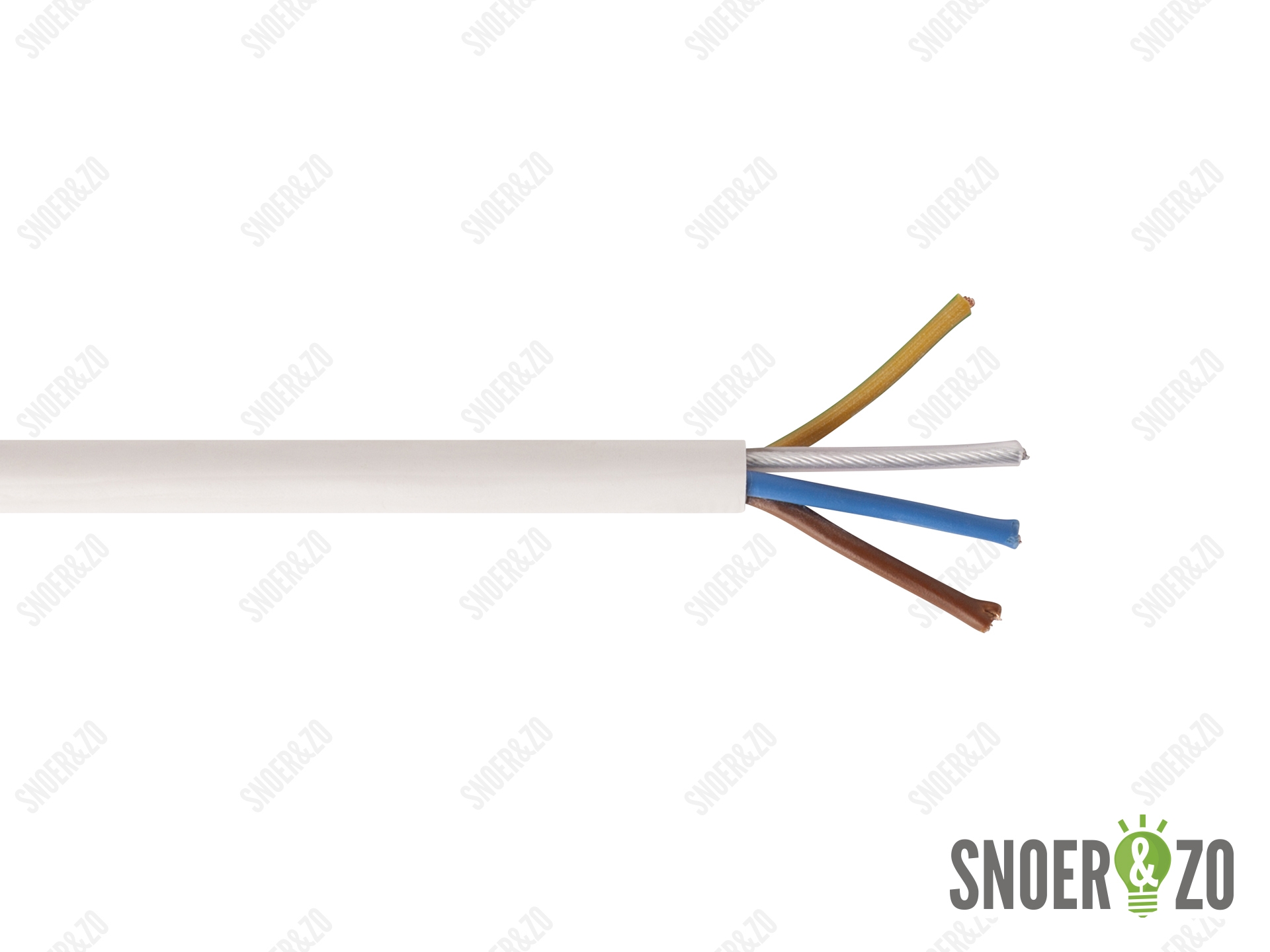 Pendelsnoer met staaldraad wit 3x0,75 mm²