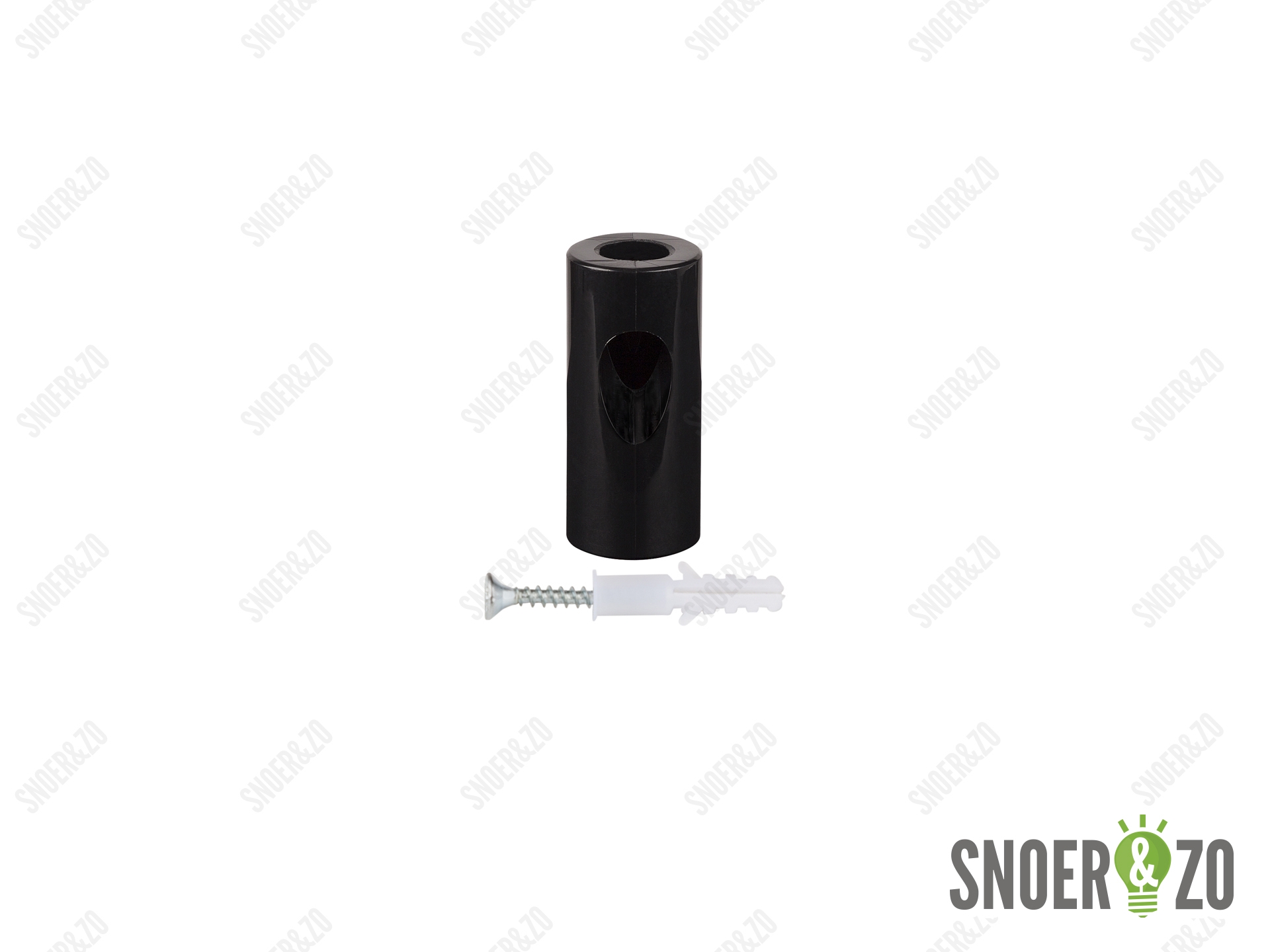 Plafond snoerbevestiging zwart met trekontlaster