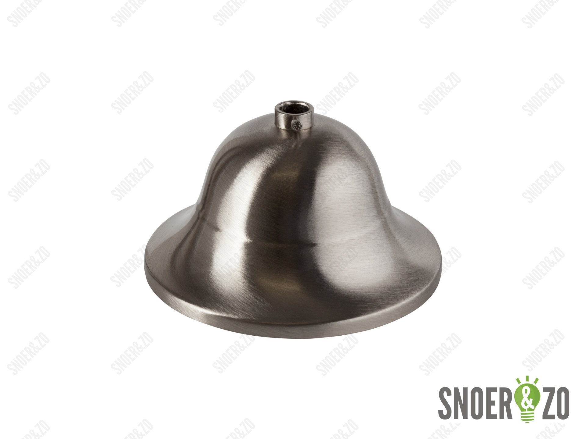 Plafondkap metaal kelk geborsteld nikkel XL (RVS look)