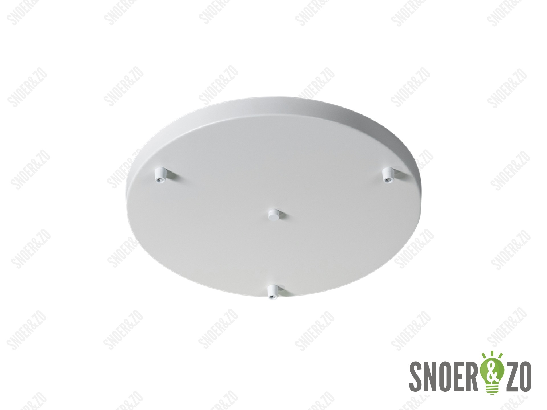 Plafondkap metaal plat wit met 3 gaten en beugel - XL - 35cm