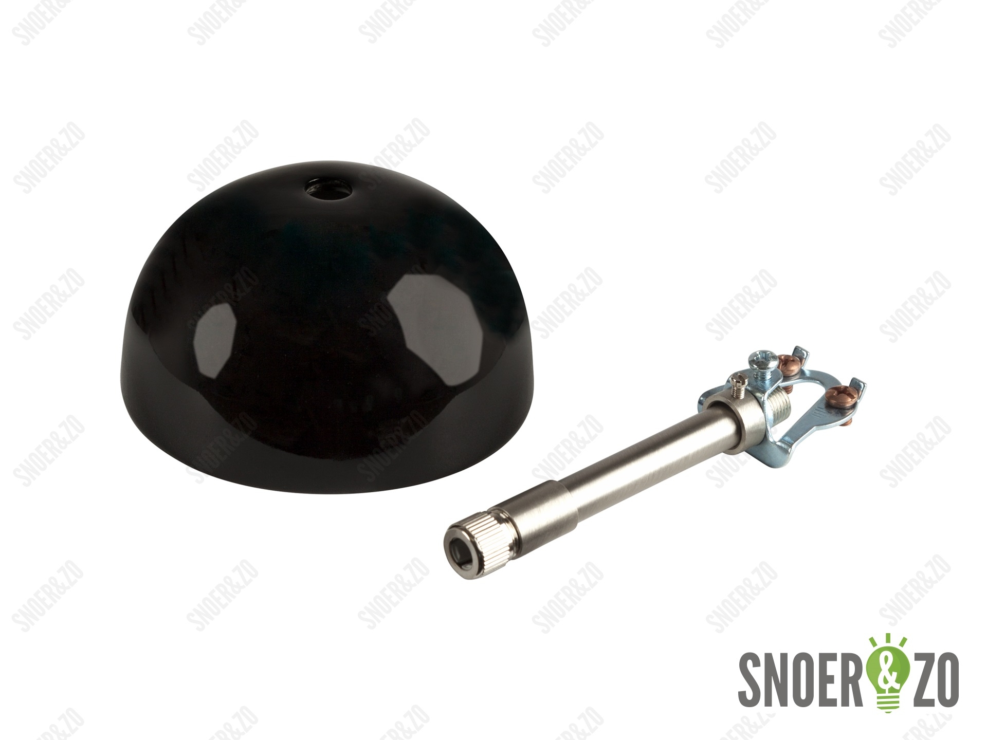 Plafondkap porselein rond zwart