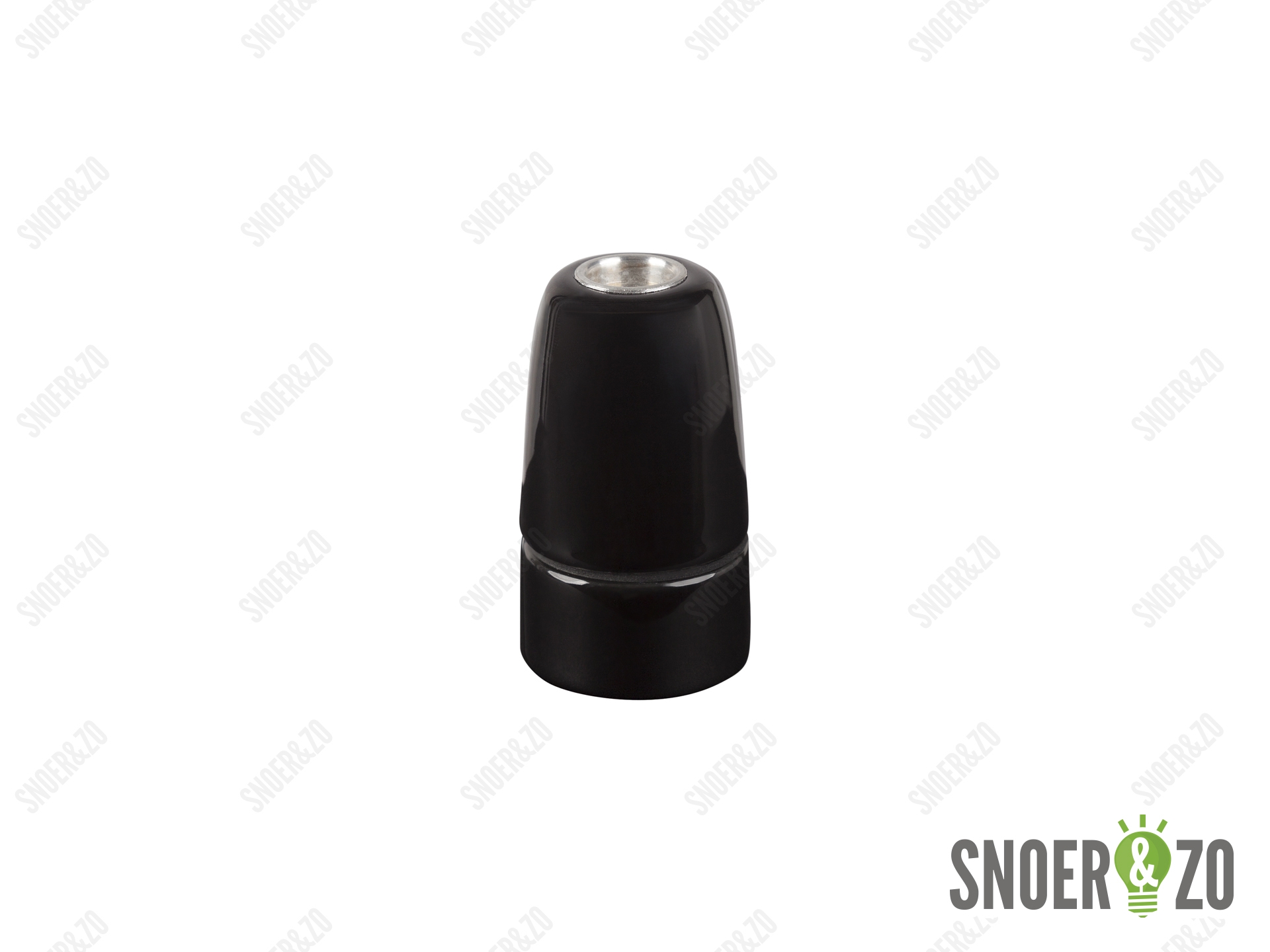 Porselein fitting E14 zwart